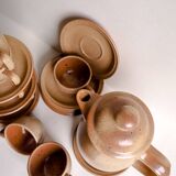 Service à café 22 pièces en grès moucheté