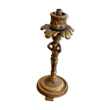 Electrified bronze candle holder