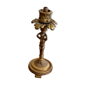 Electrified bronze candle holder