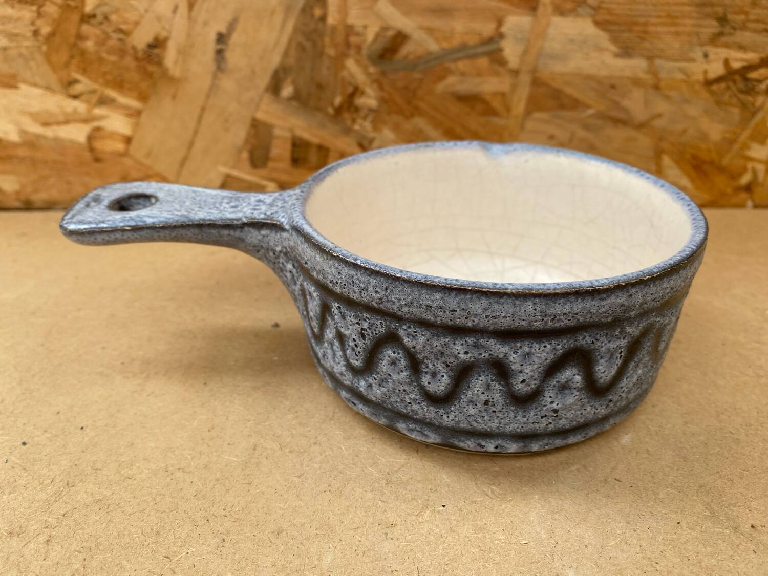 Old jean austruy ceramic casserole shape vintage caquelon pocket