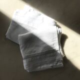 Duo of openwork linen pillowcases