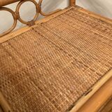Vintage rattan storage cabinet from the 70s