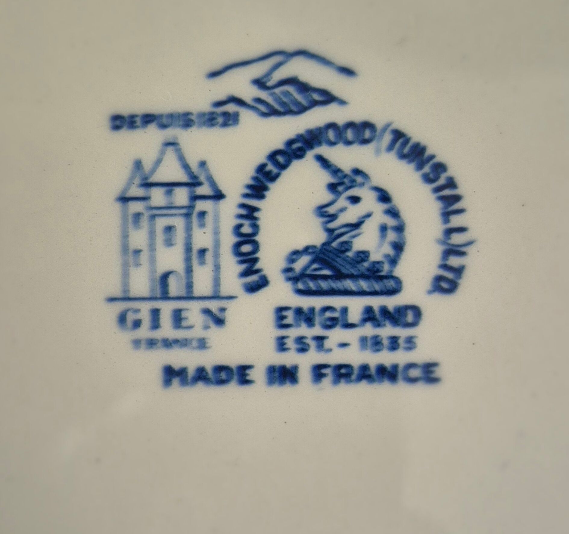 Set of 12 vintage deep plates Gien and Wedgwood 1967-71