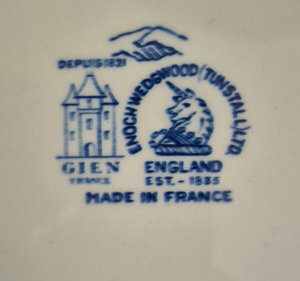 Lot de 12 assiettes creuse Gien et Wedgwood vintage 1967-71