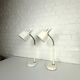 Pair of BJS desk lamps in white lacquered steel and brass – Sweden 1960s