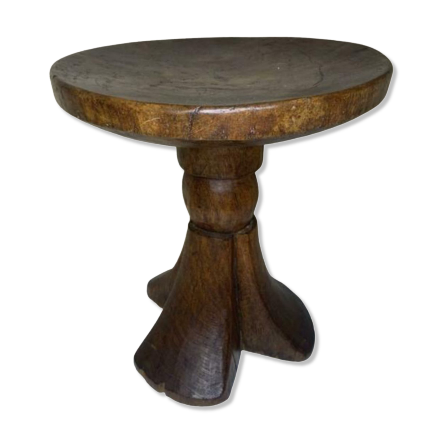 African "jima" wabi sabi tripod stool, ethiopia, 1940s-1950s