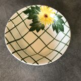 Cup vintage in ceramic enamelled signed fleur peinture decoration