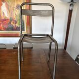 Solid cherry farmhouse table + 8 metal chairs - 2 extensions