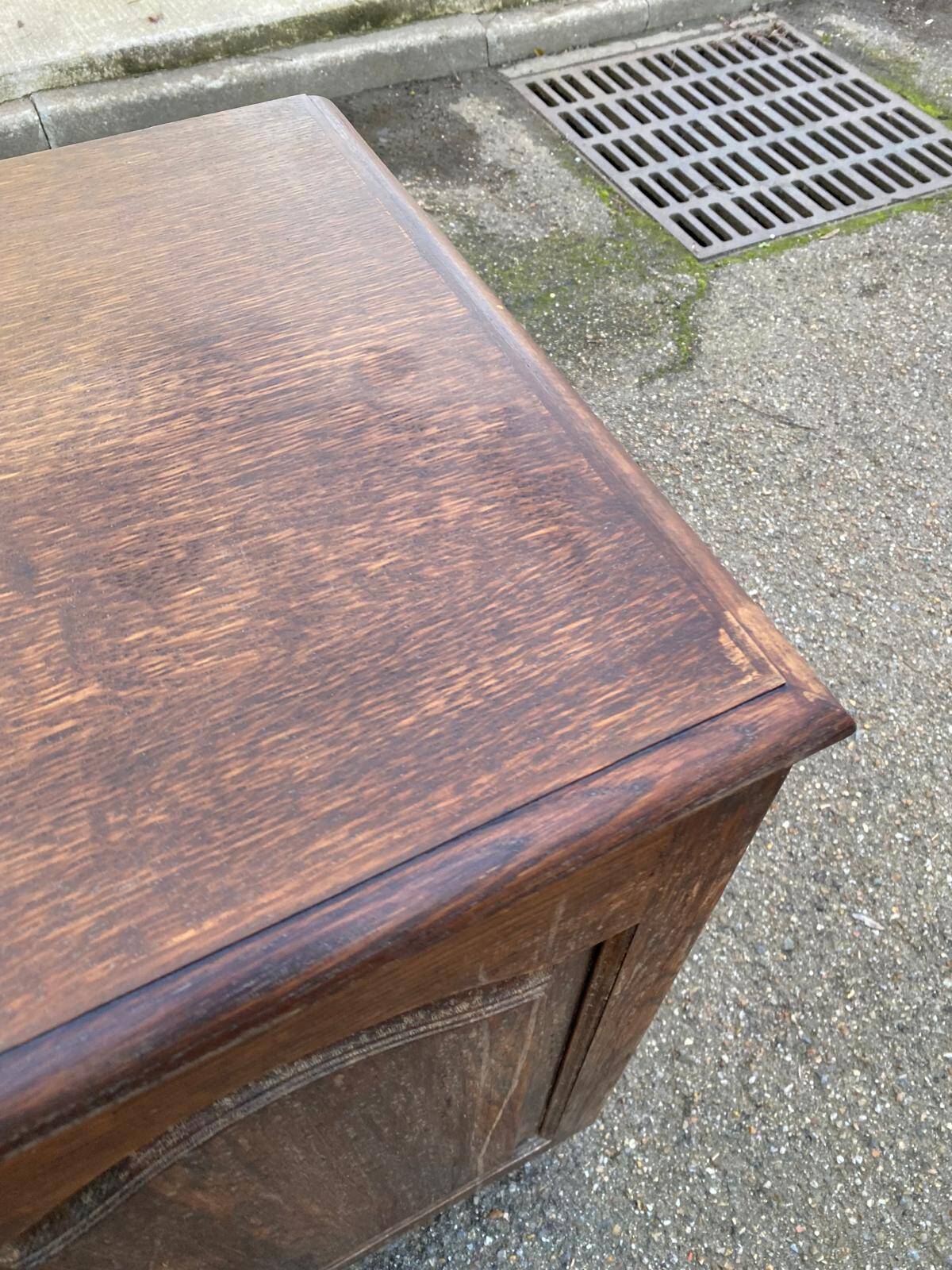 Vintage dark wood buffet with 2 doors, 80cm