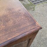 Vintage dark wood buffet with 2 doors, 80cm