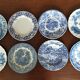 8 blue & white plates