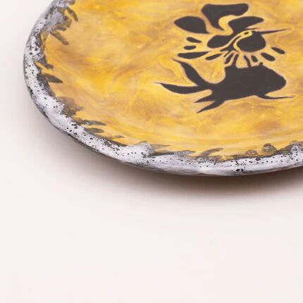 Ceramic plate by Jean Lurçat with rooster motif, Ateliers Sant Vincent - 1950s