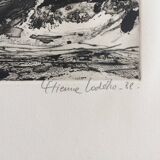 Etienne LODÉHO, Landscape with figure, 1988. Aquatint signed in pencil