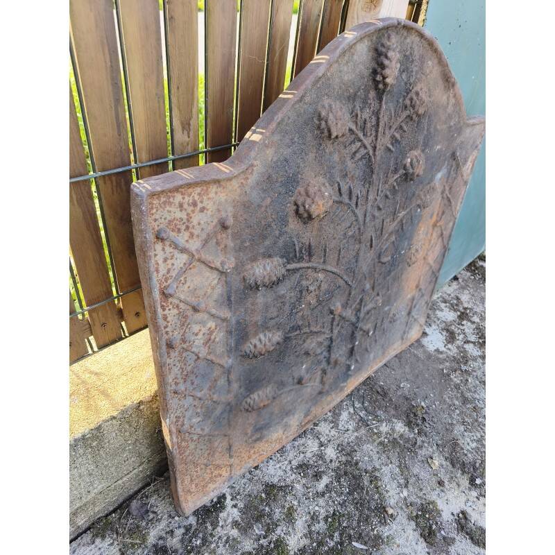 19th-century cast iron fireplace plaque