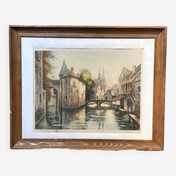 Framed watercolor