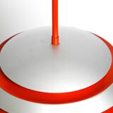 1960s spherical Space Age ceiling lamp with slats made of heavy metal