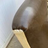 Vintage 50 faux leather reclining lounge chair with footrest