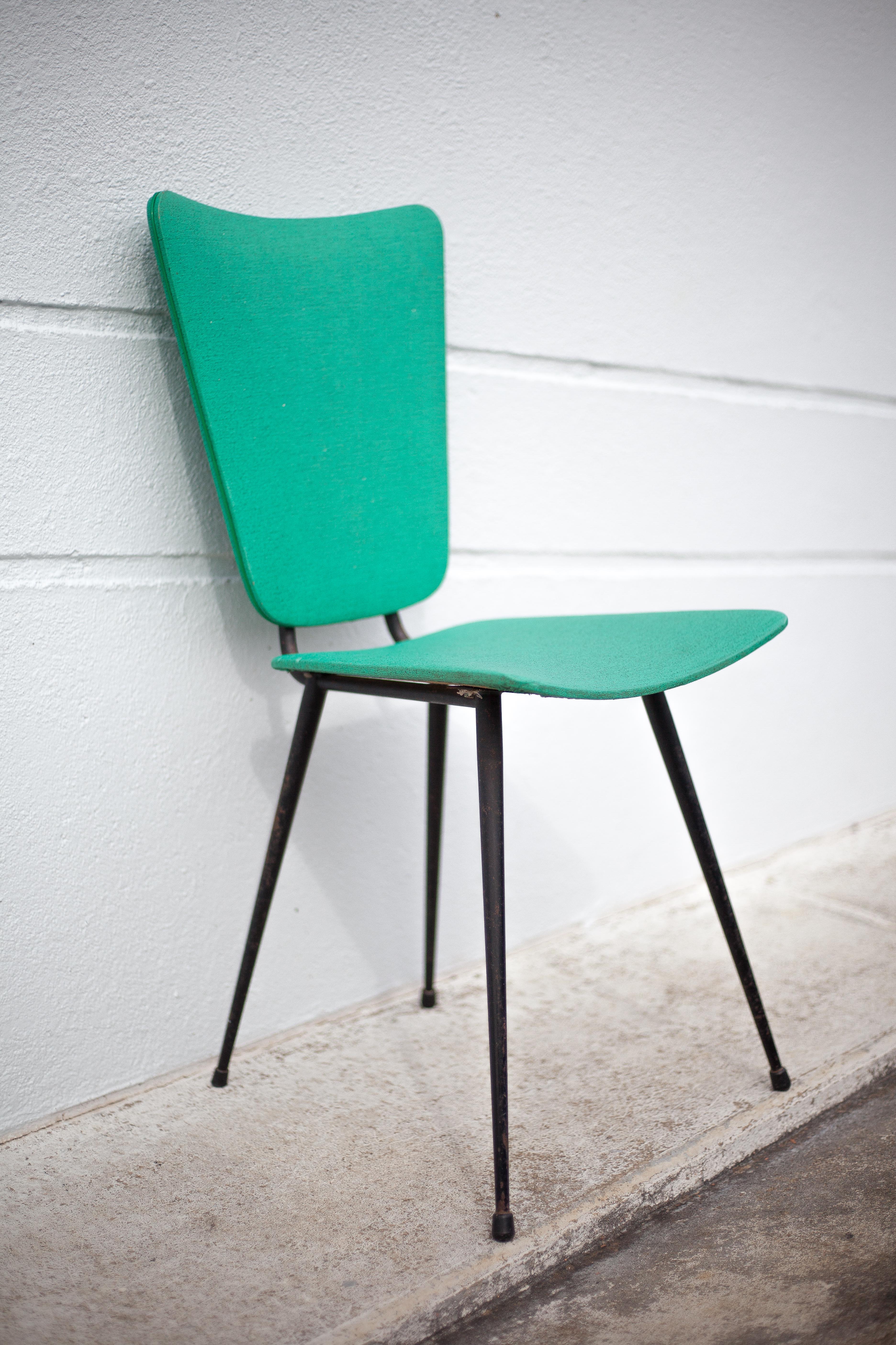 Chair in green skaï, 50