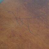 Leather ottoman in classic English style finished with decorative nails