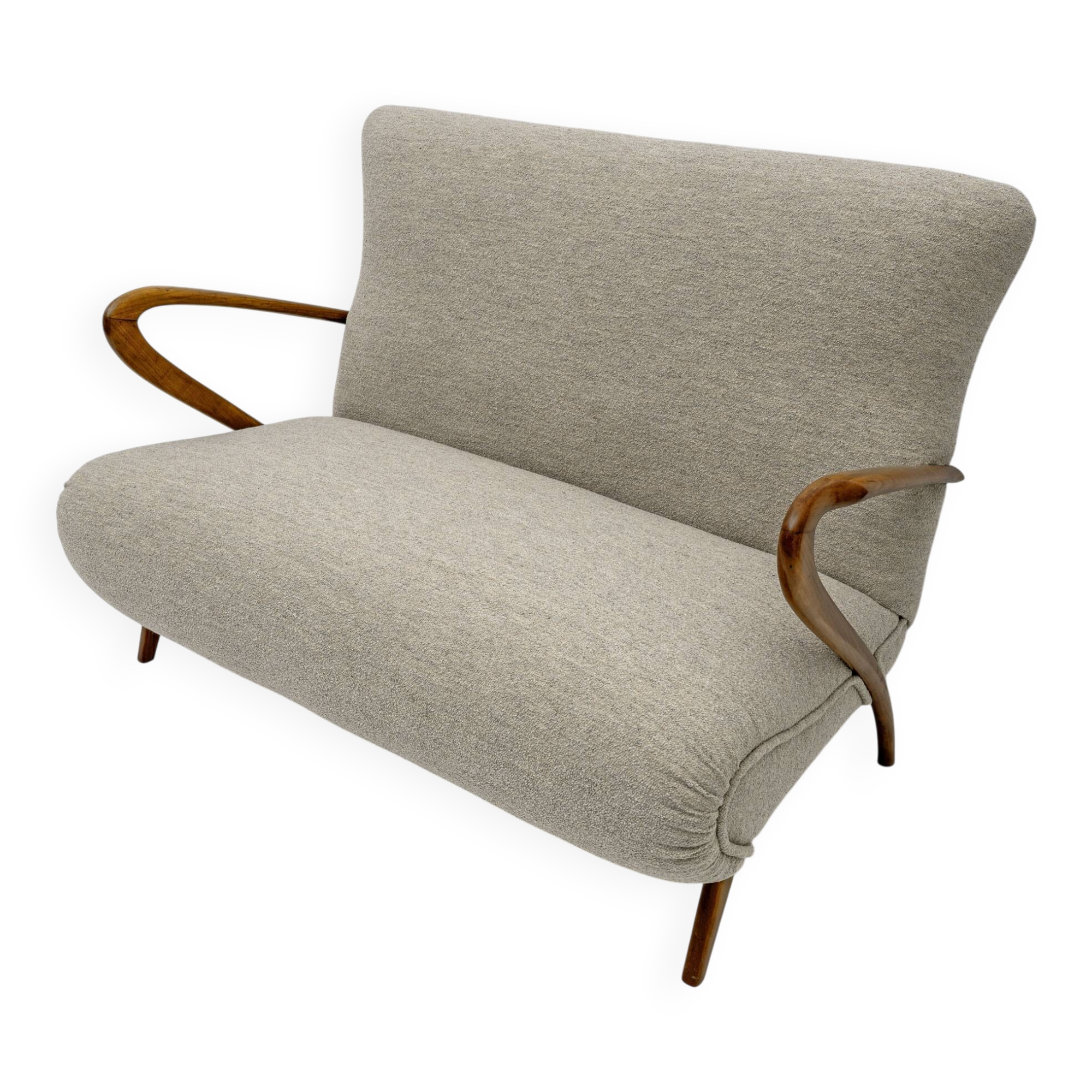 Mid-Century Modern Italian  Bouclè Settee, 1950s