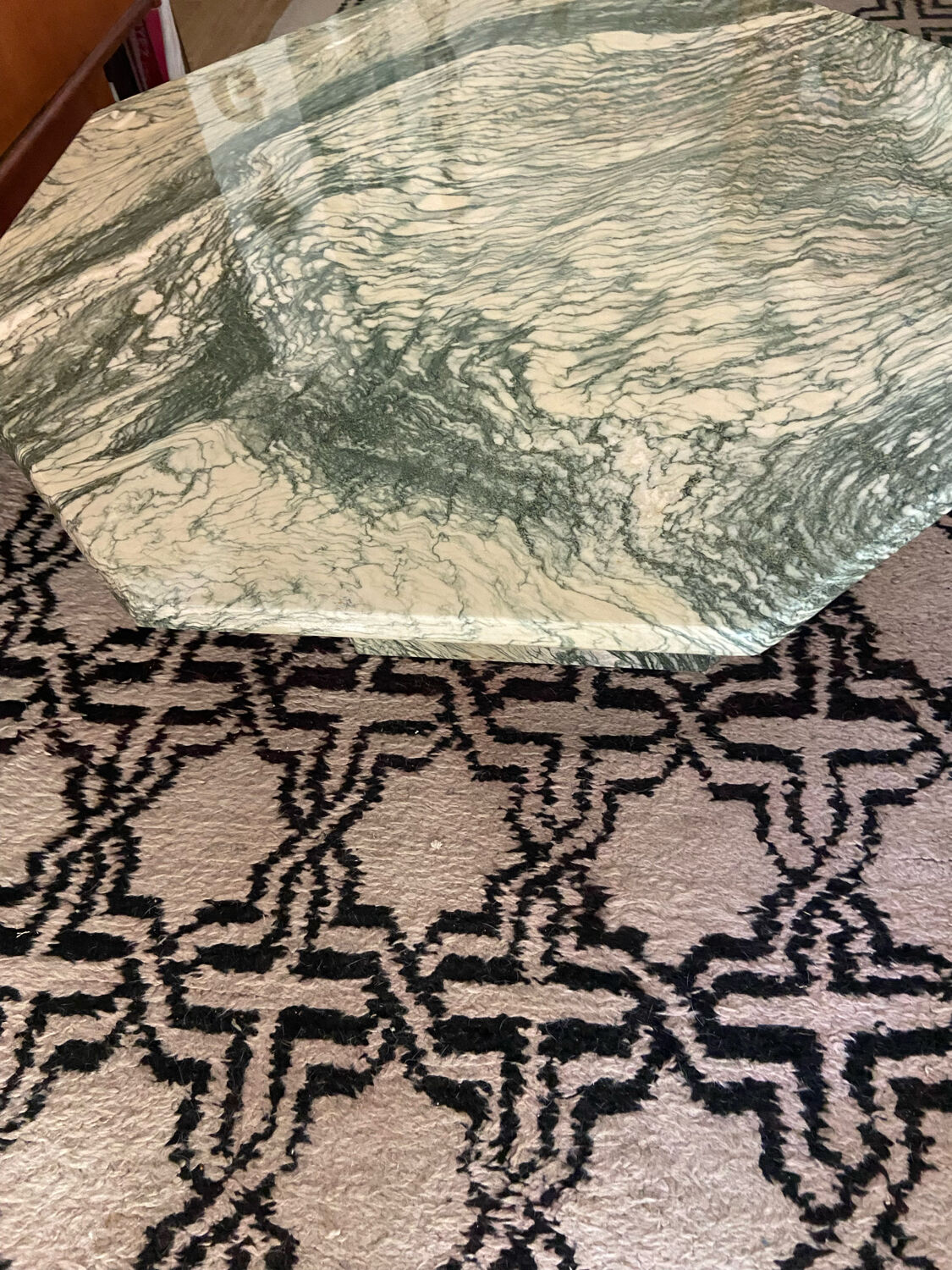 Octagonal marble coffee table