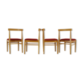 Ensemble de quatre chaises à manger Ton années 1970