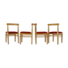 Ensemble de quatre chaises à manger Ton années 1970