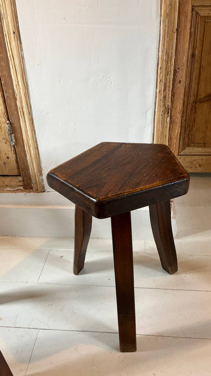 Pair of vintage stools by Olavi Hänninen – Solid oak – 1950s