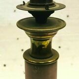 Pied de lampe en bronze et porcelaine XX siècle