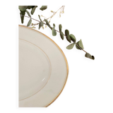 Plat ovale doré et blanc