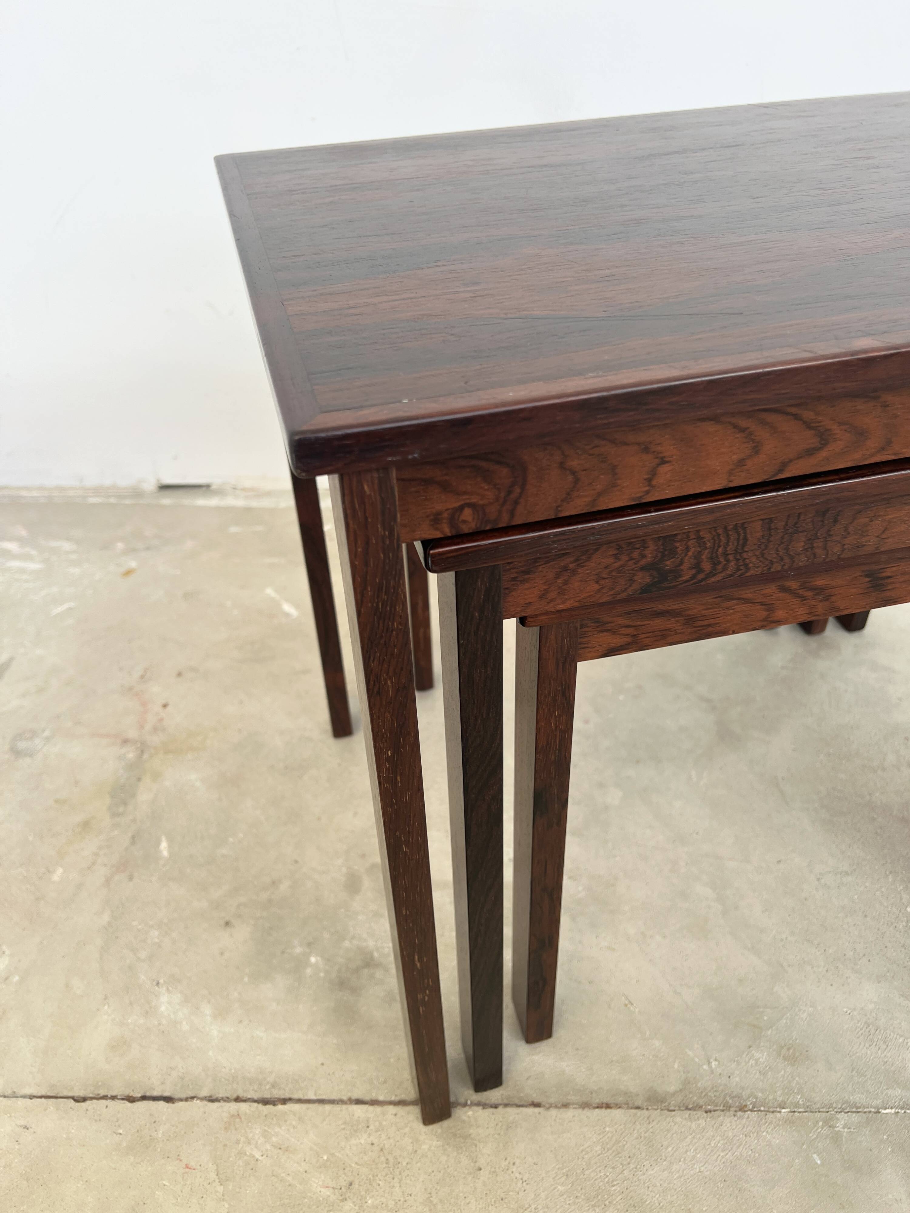 Nest of tables in rosewood, Denmark, 1960s.