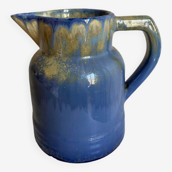 Small blue lava ceramic pitcher Vallauris