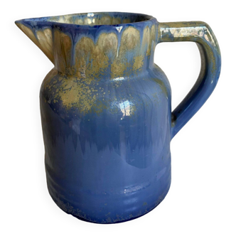 Small blue lava ceramic pitcher Vallauris