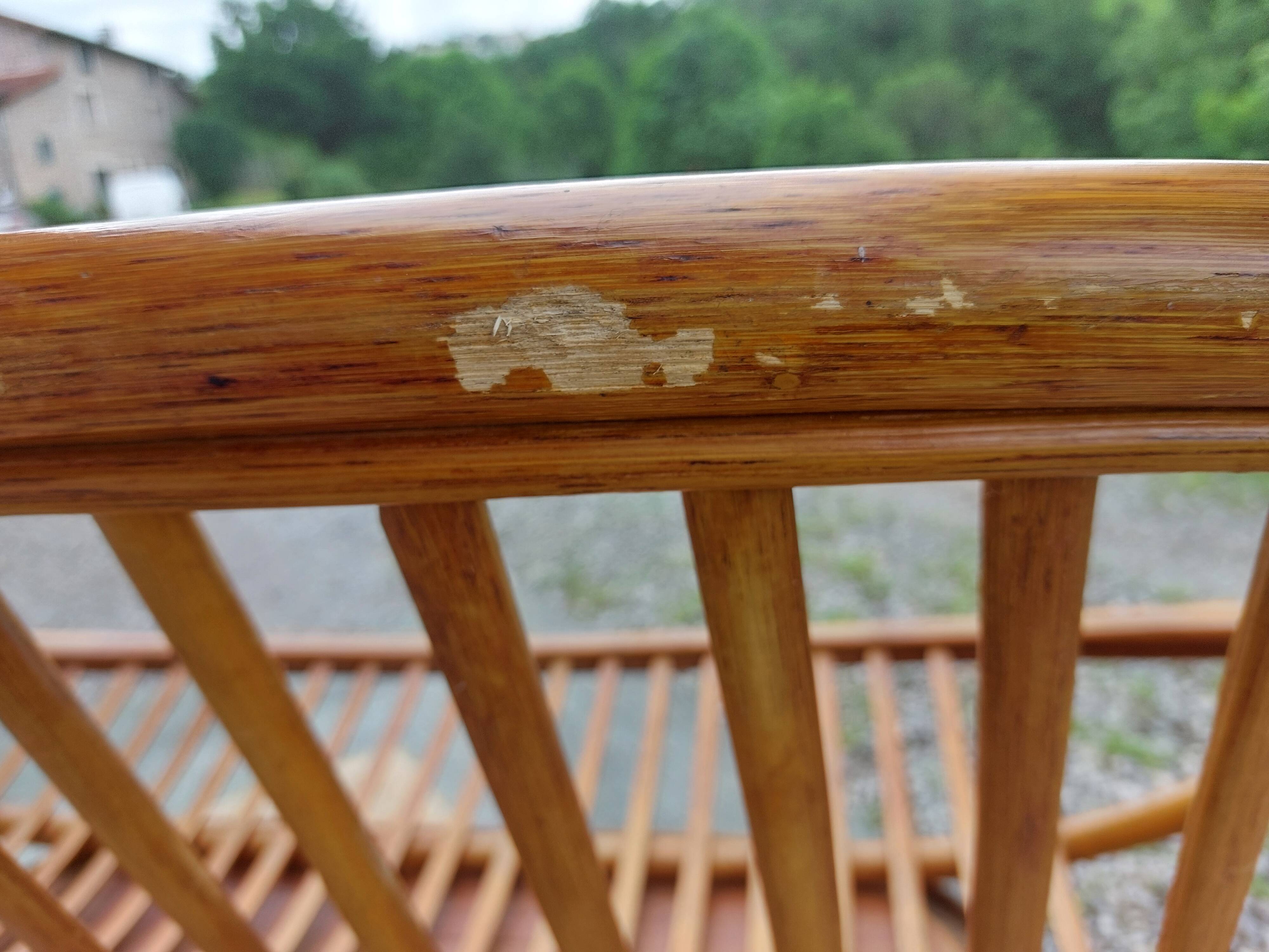 bamboo wood, rattan, vintage sofa
