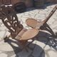 Pair of solid mahogany armchairs from Madagascar, circa 1950