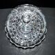 Antique cheese dome on a diamond moulded crystal stand, 1920, marked registered.