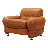 Leather armchair, Italian design, 1970s, production: Italy