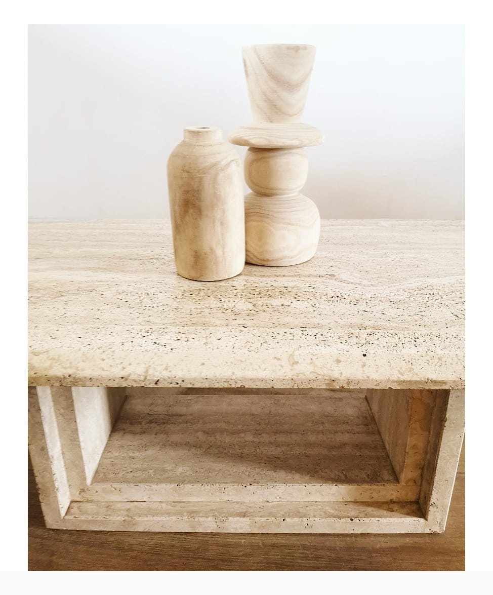 Travertine coffee table