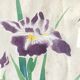 Small Japanese painting bird and iris Okada vintage old watercolor