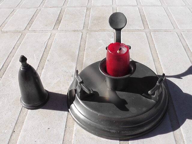 Pewter cellar rat candle holder
