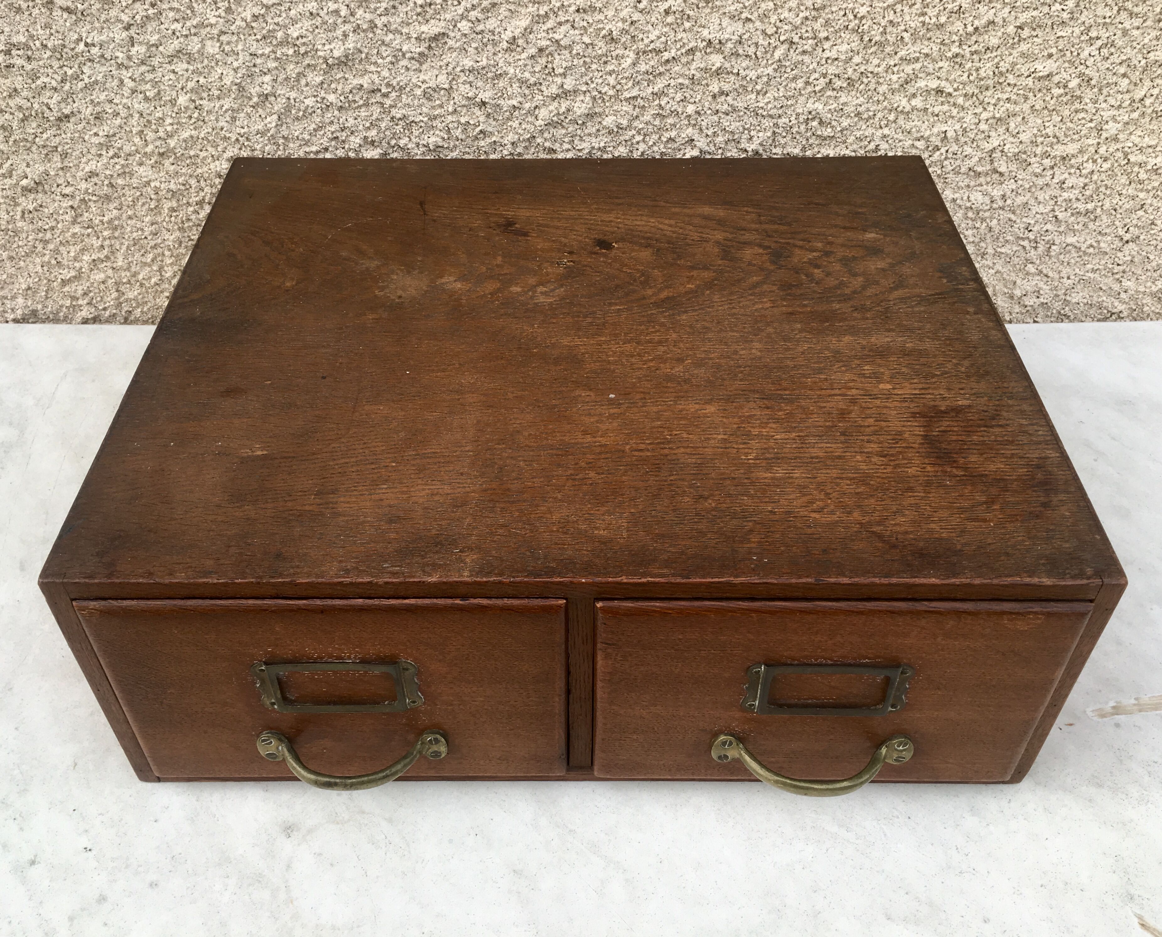 Old double drawer bookkeeper workbook