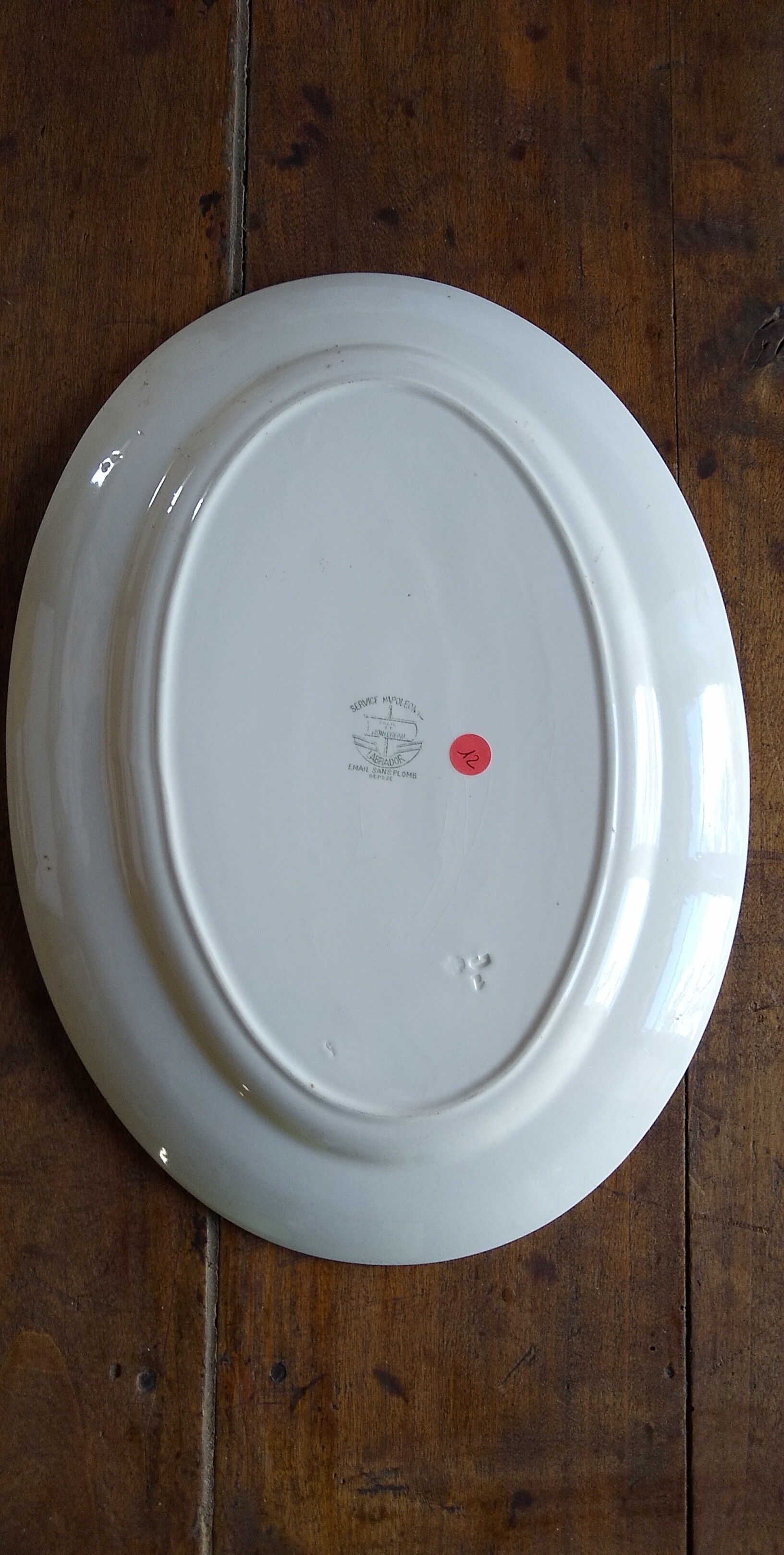 Oval dish green service napoleon model labrador