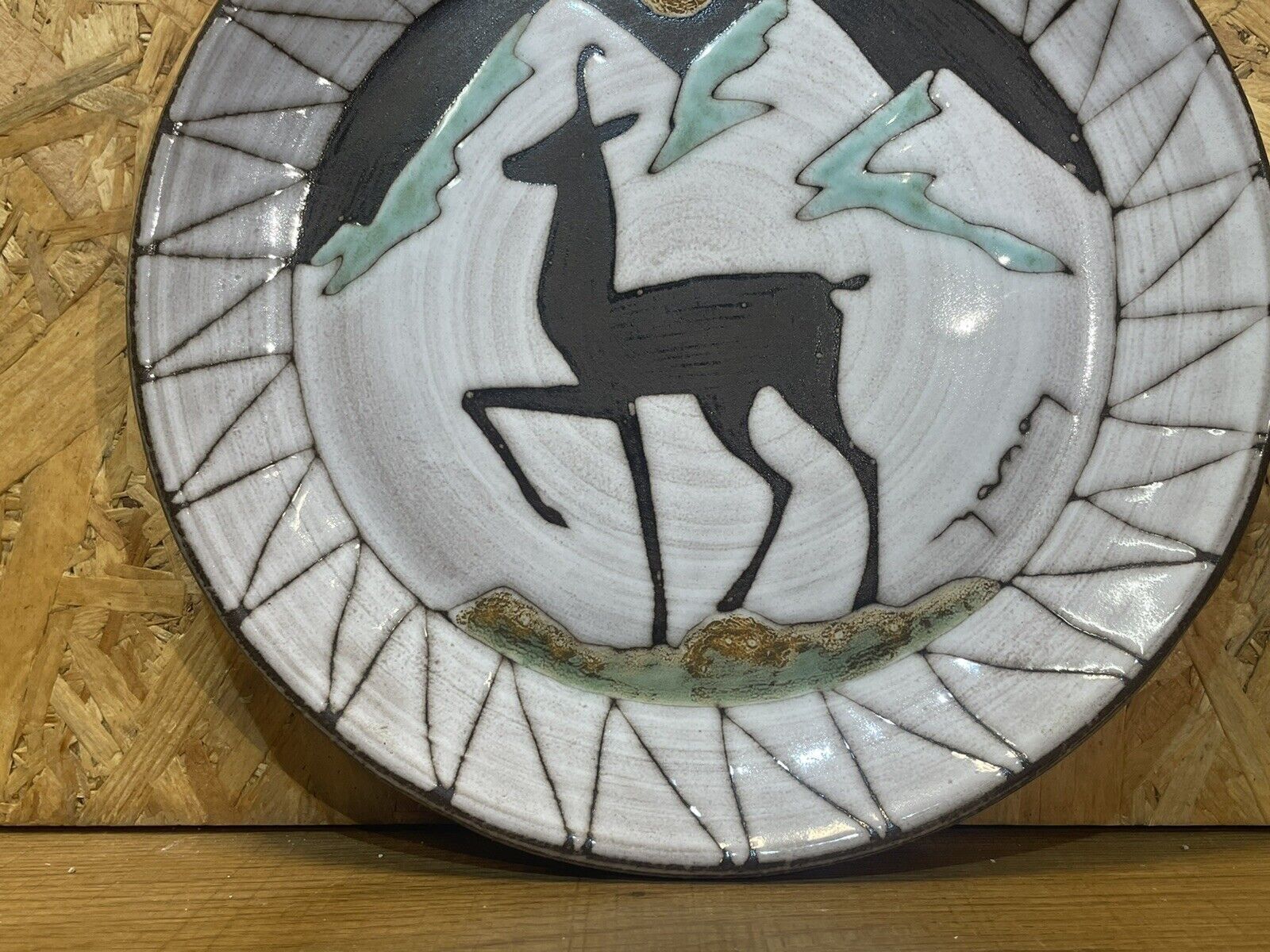 Decorative plate, ceramic XXth, Emile Masson, mountain décor, vintage