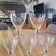 6 vintage engraved glass stemware glasses