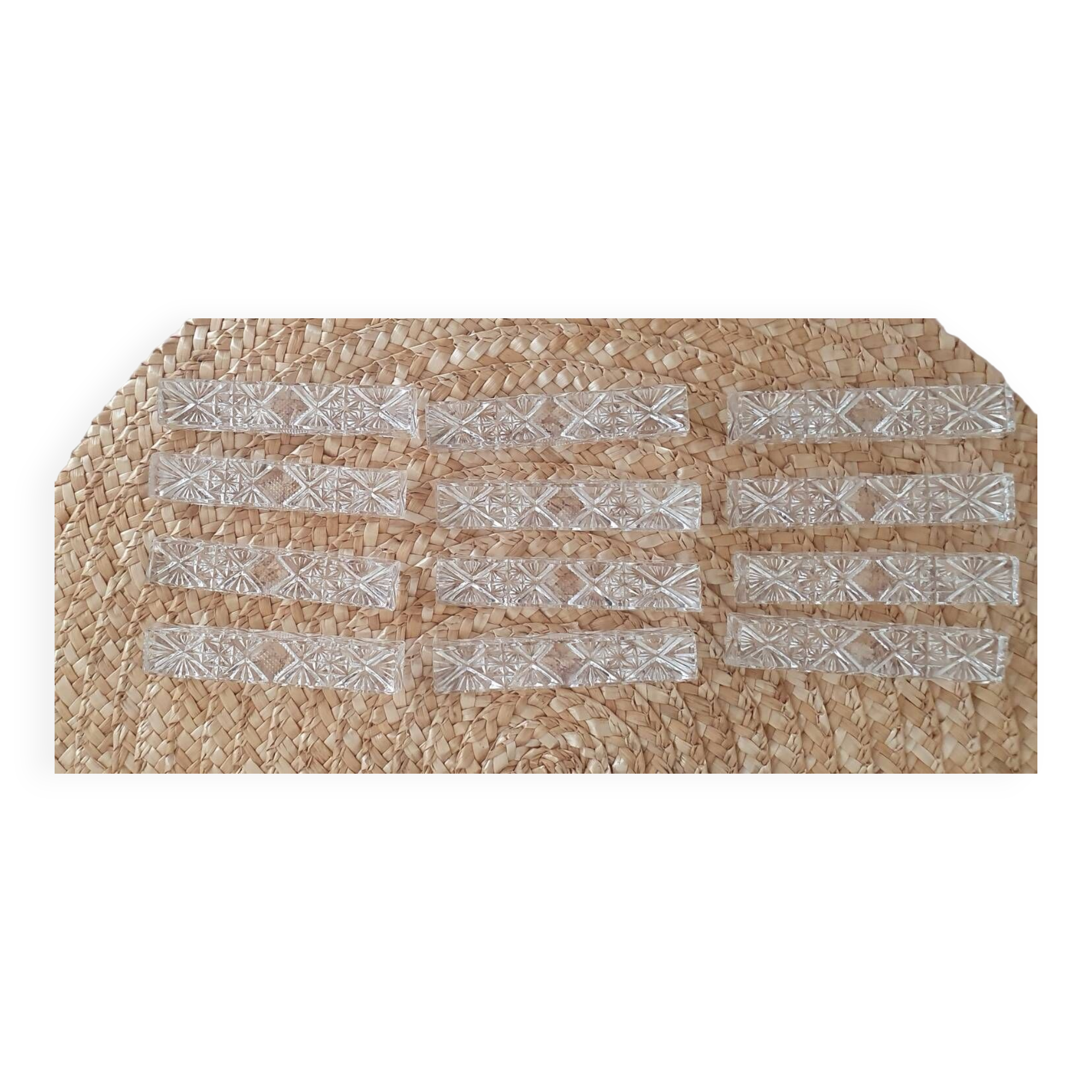 12 knife holders in 24% lead crystal - Cristallerie Buder - 1960s