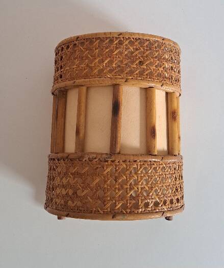 Vintage bamboo wall lamp