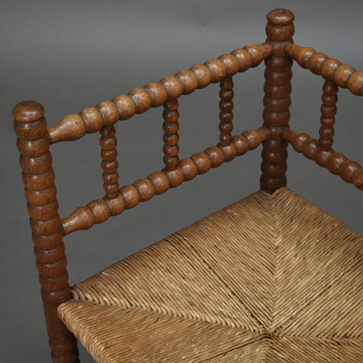 Vintage turned oak corner side chair, 1930s