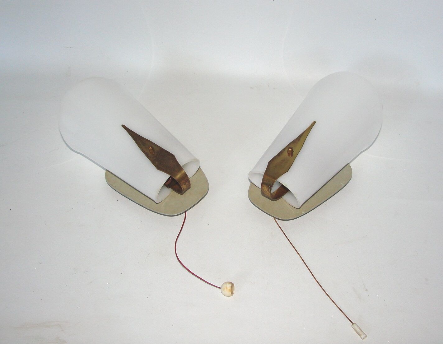 Pair of 50s modernist wall sconces