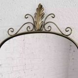 Rearview mirror and free form from the 50s - 60s on a brass frame