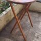 Oval teak wooden folding boat table 1970 Wooden side table sold individually